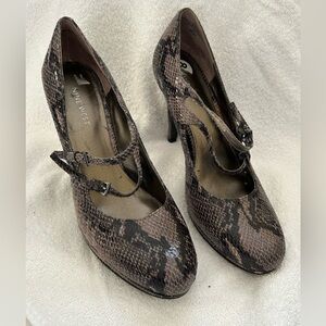 Nine West Snake-Print Mary Jane Pumps in Brown and Black